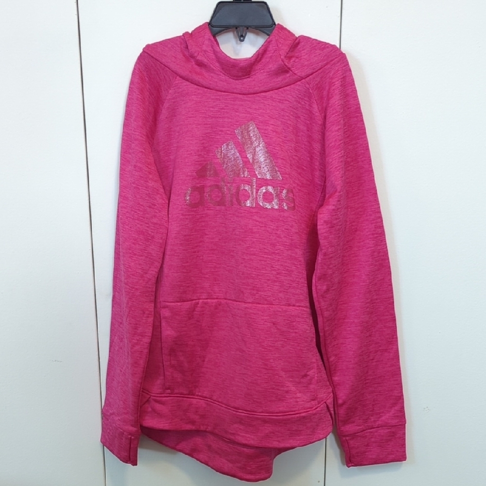 Adidas Girl's Pink Hoodie Sweatshirt